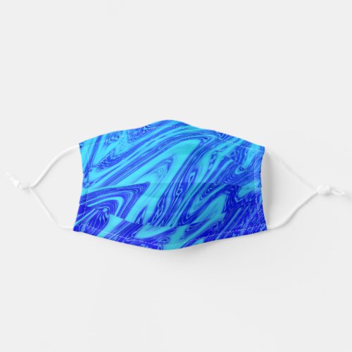 Artsy Abstract Teal Deep Blue Patterns Bright Cool Adult Cloth Face Mask