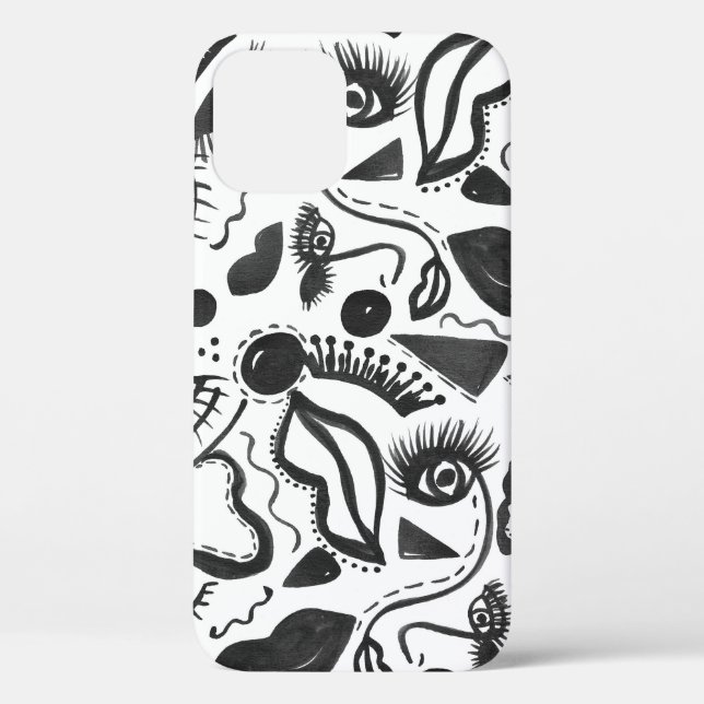 Artsy Abstraction: Faces, Lips, Geometric Magic! Case-Mate iPhone Case (Back)