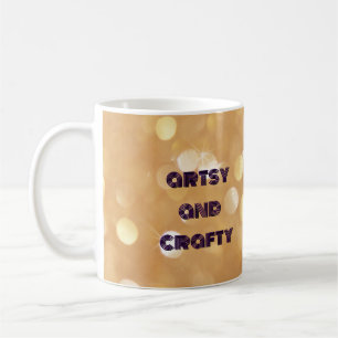 artsy and crafty, arts and crafts gold sparkle coffee mug