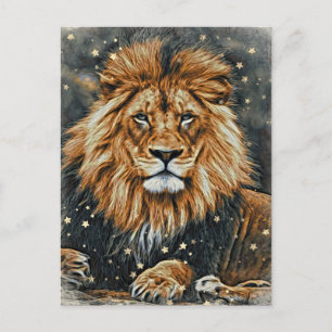 *~* Artsy AP23 Artistic Celestial  BOLD LION Postcard