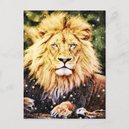  Artsy AP23 Artistic Celestial  Golden LION Postcard