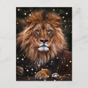 *~* Artsy AP23 Artistic Celestial Mystical LION Postcard