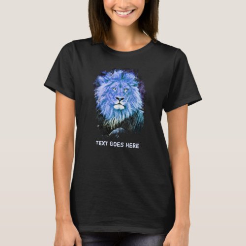  Artsy AP23 Artistic LION Painting BLUE T_Shirt