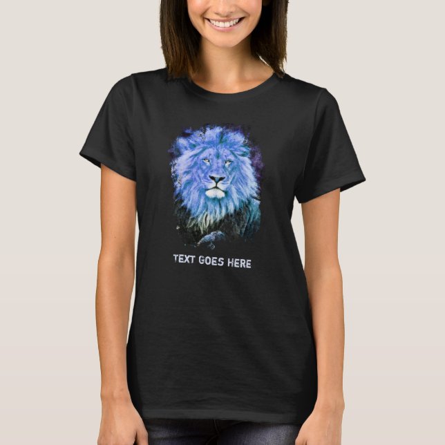 *~* Artsy AP23 Artistic LION Painting BLUE T-Shirt (Front)