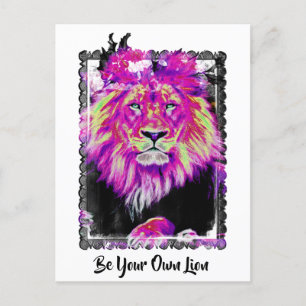 *~* Artsy AP23 Artistic Painting Abstract LION Postcard