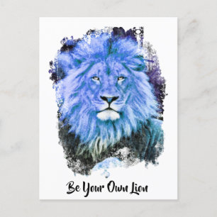 *~* Artsy AP23 Artistic Painting BLUE LION Postcard