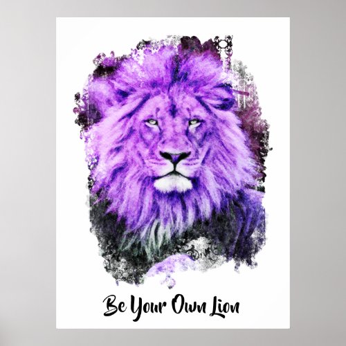  Artsy AP23 Artistic Painting Violet LION  Poster