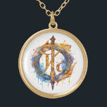 *~* Artsy AP87 Nordic RUNE VIKING Inspired Ancient Gold Plated Necklace<br><div class="desc">(Search AP87 for things Viking or AP40 for similar items ) - NECKLACE . The image is large so feel free to TRANSFER to any ZAZZLE PRODUCT you choose. JEWELRY WITH INTENTION (R) - create your own intention. Use this cool artsy creative artistic modern yet vintage beautiful soul reaching artwork...</div>