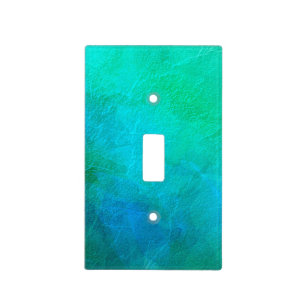 Artsy Aquamarine Ice Abstract Art Light Switch Cover