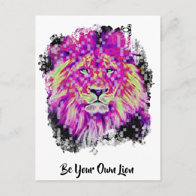 *~* Artsy  Artistic Painting Digital LION AP23 Postcard (Front)