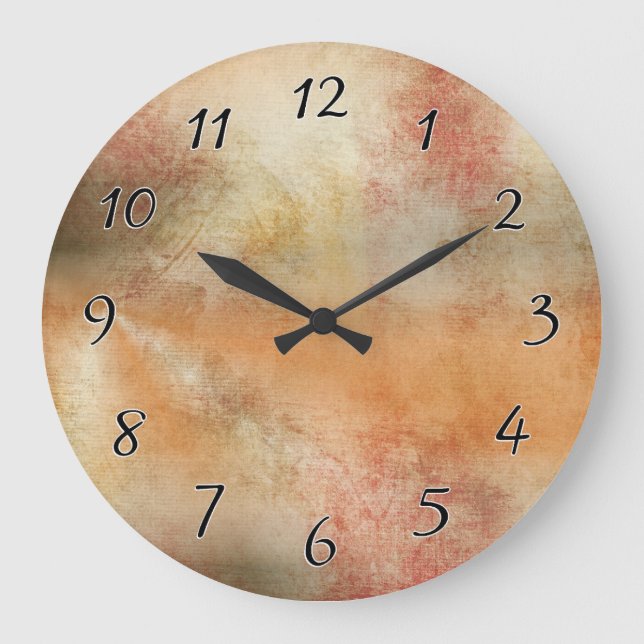 Artsy Autumn Abstract Large Clock (Front)