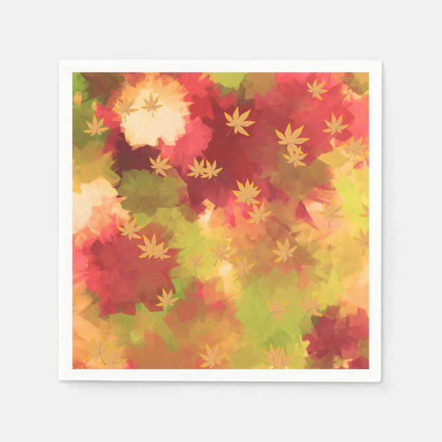 Artsy Autumn Leaves Napkins (Front)