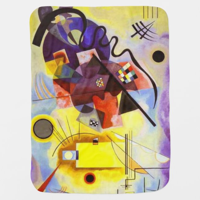 Artsy Baby: Kandinsky Red Blue Yellow Baby Blanket (Front)