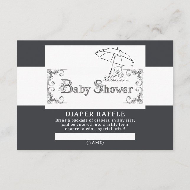 Artsy Baby Shower Diaper Raffle Enclosure Card (Front)