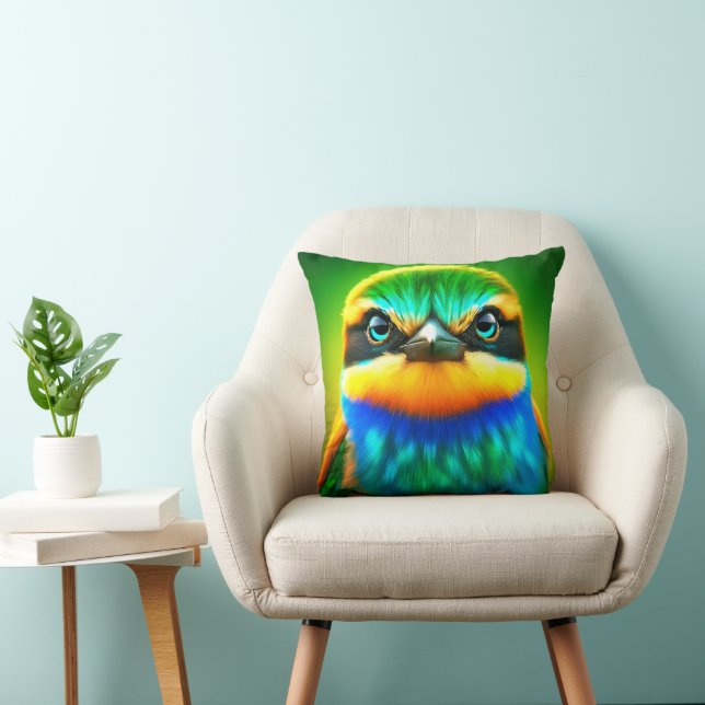 Artsy Bird Throw Pillow (Chair)