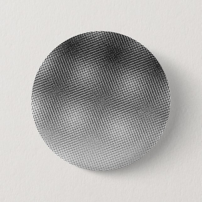 Artsy Black and White Moiré Pattern Button (Front)