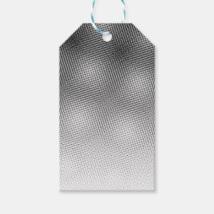 Artsy Black and White Moiré Pattern Classic Round Gift Tags