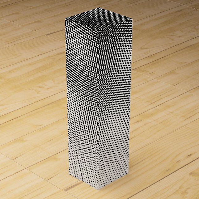 Artsy Black and White Moiré Pattern  Wine Box (Front)