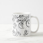Artsy Black And White Swirls Doodles Modern Coffee Mug at Zazzle