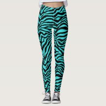 Artsy Black Turquoise Funky Zebra Print Pattern