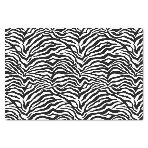 Artsy Black White Funky Zebra Print Pattern Tissue Paper