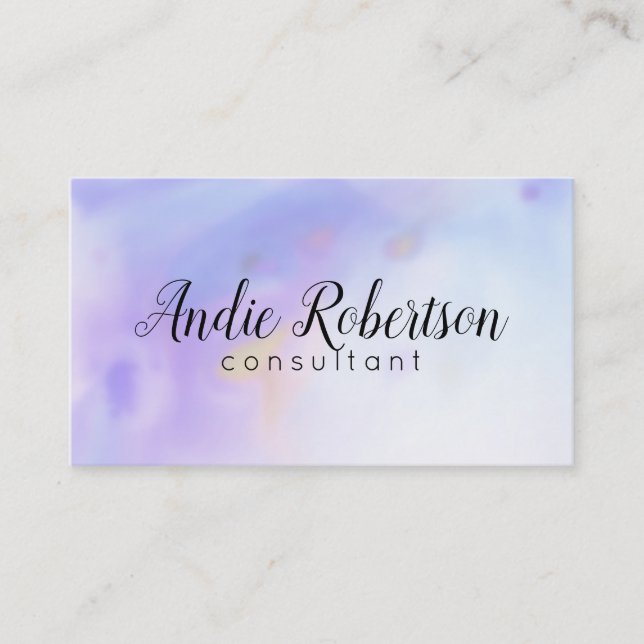 Artsy Blue Watercolor Business Card (Front)