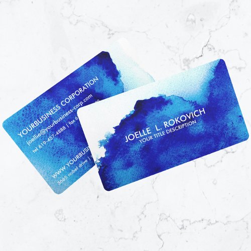 Artsy BlueWatercolor Pastel Business Card