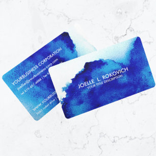 Artsy Blue/Watercolor Pastel Business Card