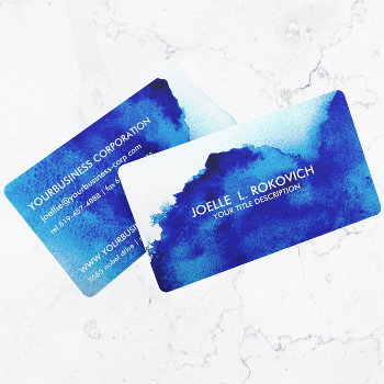 Artsy Blue/watercolor Pastel Business Card by riverme at Zazzle