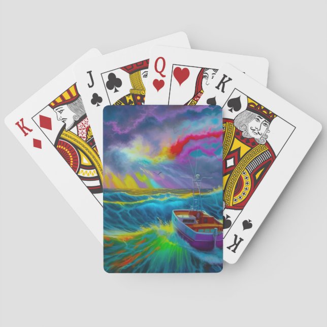 Artsy Boat Poker Cards (Back)
