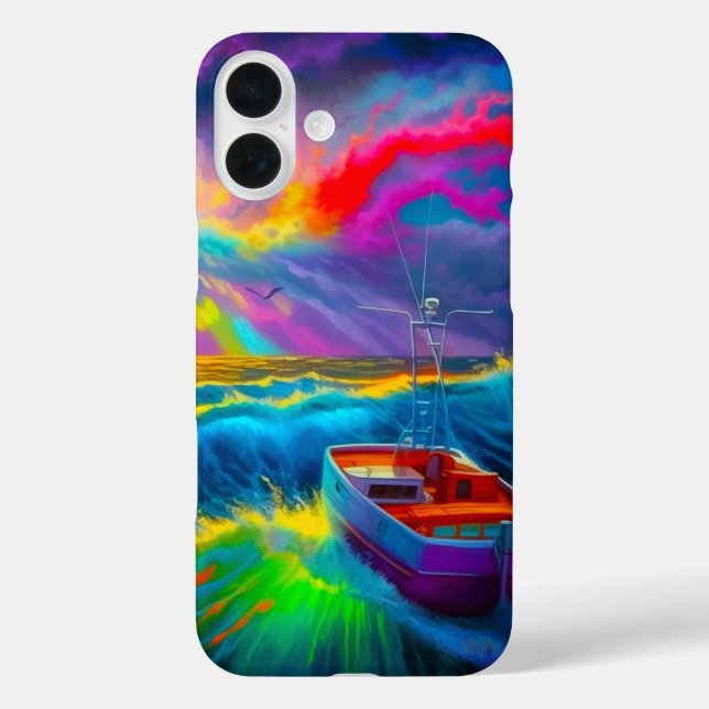 Artsy Boat Scene Phone Case (Back)