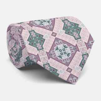 Artsy Boho Style Purple and Teal Neck Tie