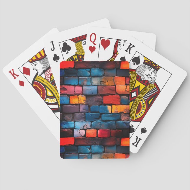 Artsy Brick Wall Poker Cards (Back)