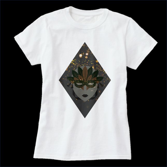 Artsy Bronze and Black Glitter Masquerade Mask T-Shirt (Creator Uploaded)