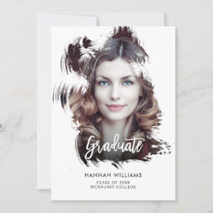 Artsy Brush Stroke Overlay Graduation Announcement