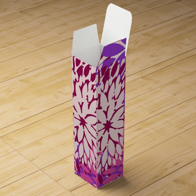 Artsy Burgundy Peach Purple Dahlia Melange Wine Box (Opened)