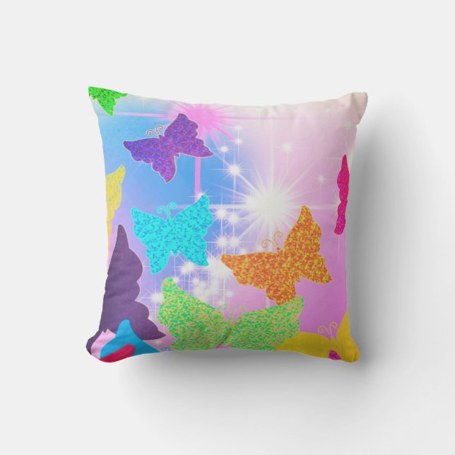 Artsy Butterflies Outdoor Pillow (Front)