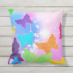 Artsy Butterflies Outdoor Pillow