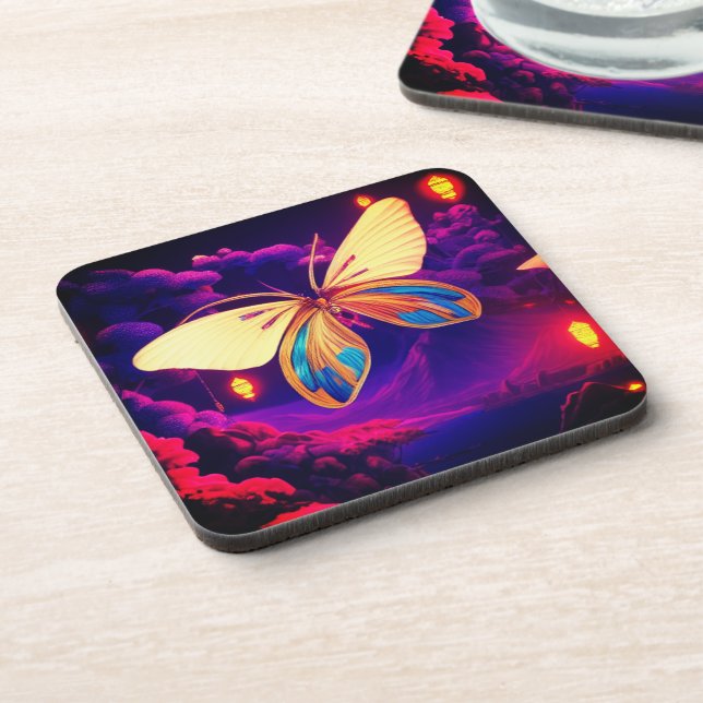 Artsy Butterfly Beverage Coaster (Left Side)