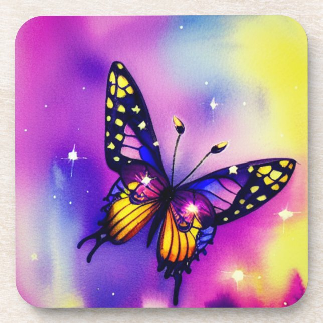 Artsy Butterfly Beverage Coaster (Front)
