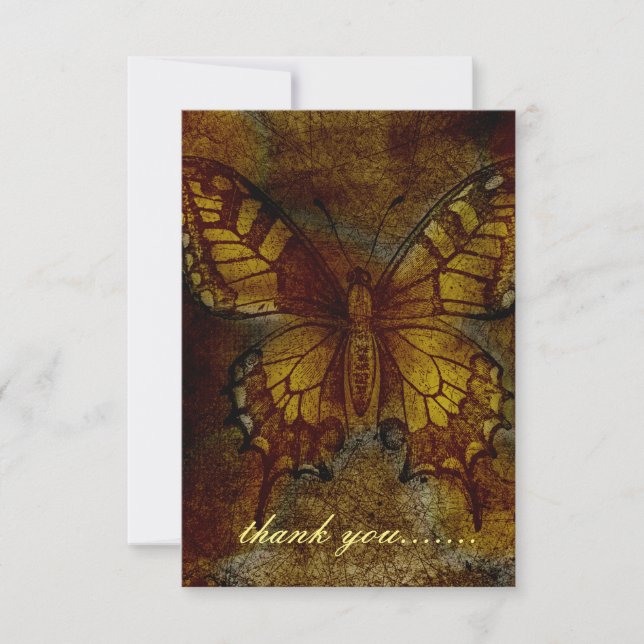 Artsy Butterfly Note or Thank You Card (Front)