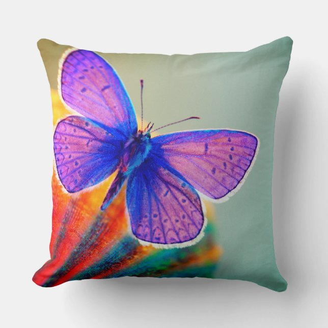 Artsy Butterfly Throw Pillow (Front)