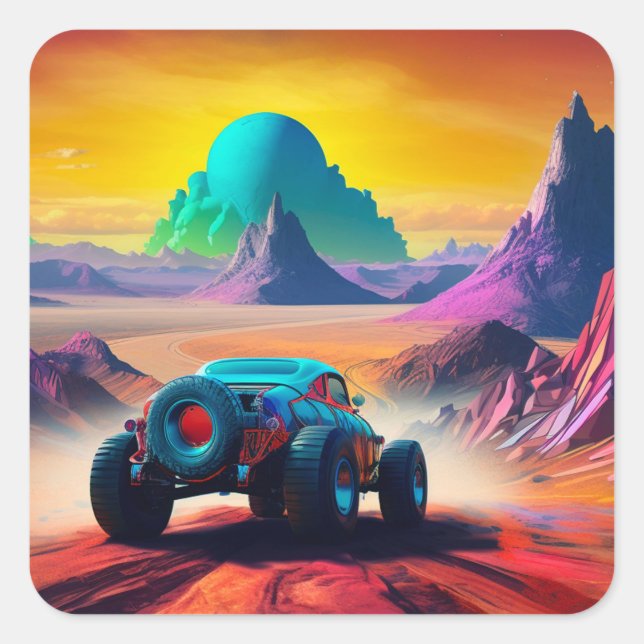 Artsy Car Square Sticker (Front)