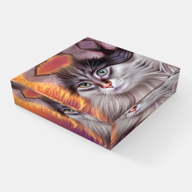 Artsy Cat Paperweight (Angled)