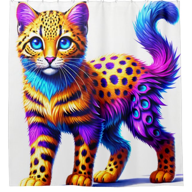 Artsy Cat Shower Curtain (Front)