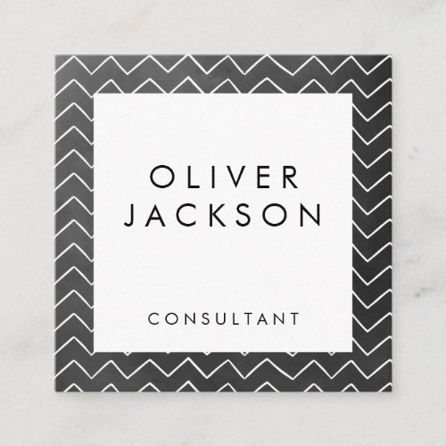 Artsy Chevron Pattern Square Business Card