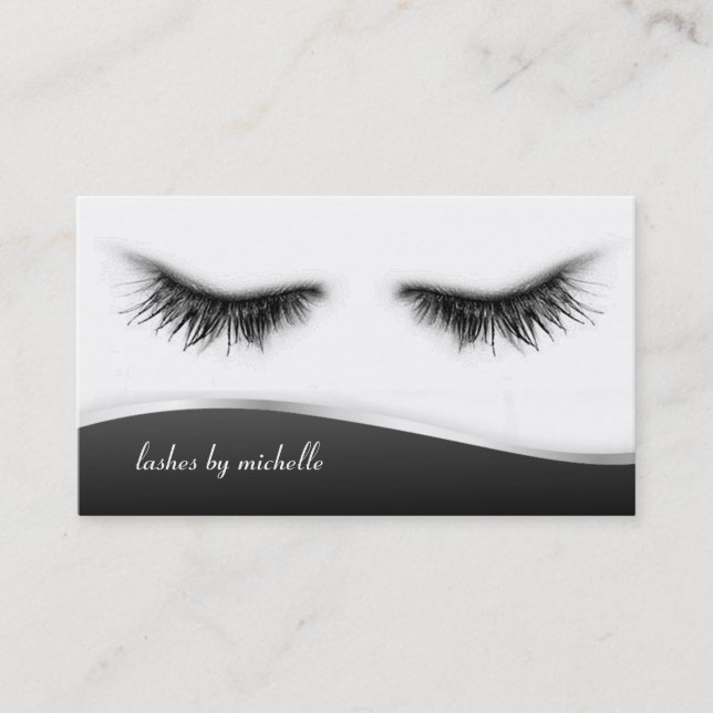 Artsy Chic Black & White Eyelashes Designer Business Card (Front)