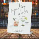 Artsy Choice of Cocktails Script Signature Drinks Pedestal Sign | Zazzle