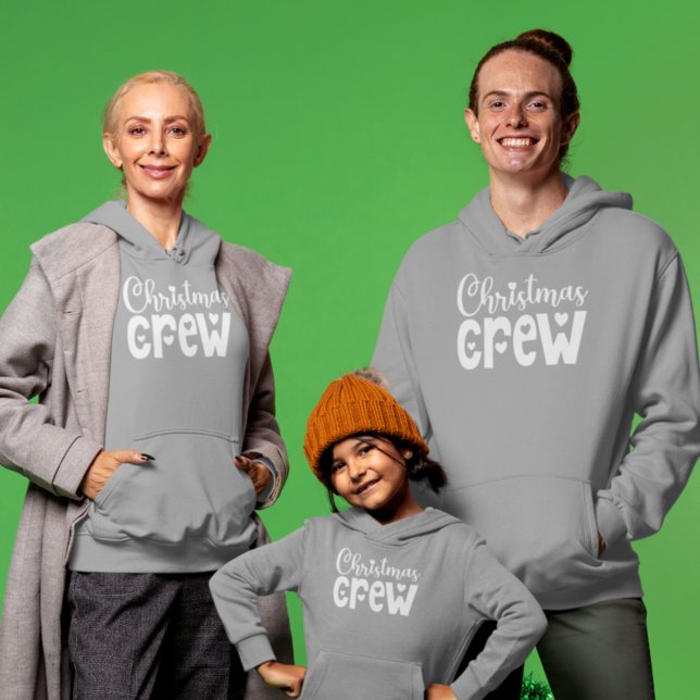 Artsy Christmas Crew Hearts White Typography Hoodie (Creator Uploaded)