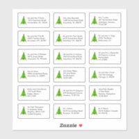 Artsy Christmas Tree 18 Individual Name Addresses